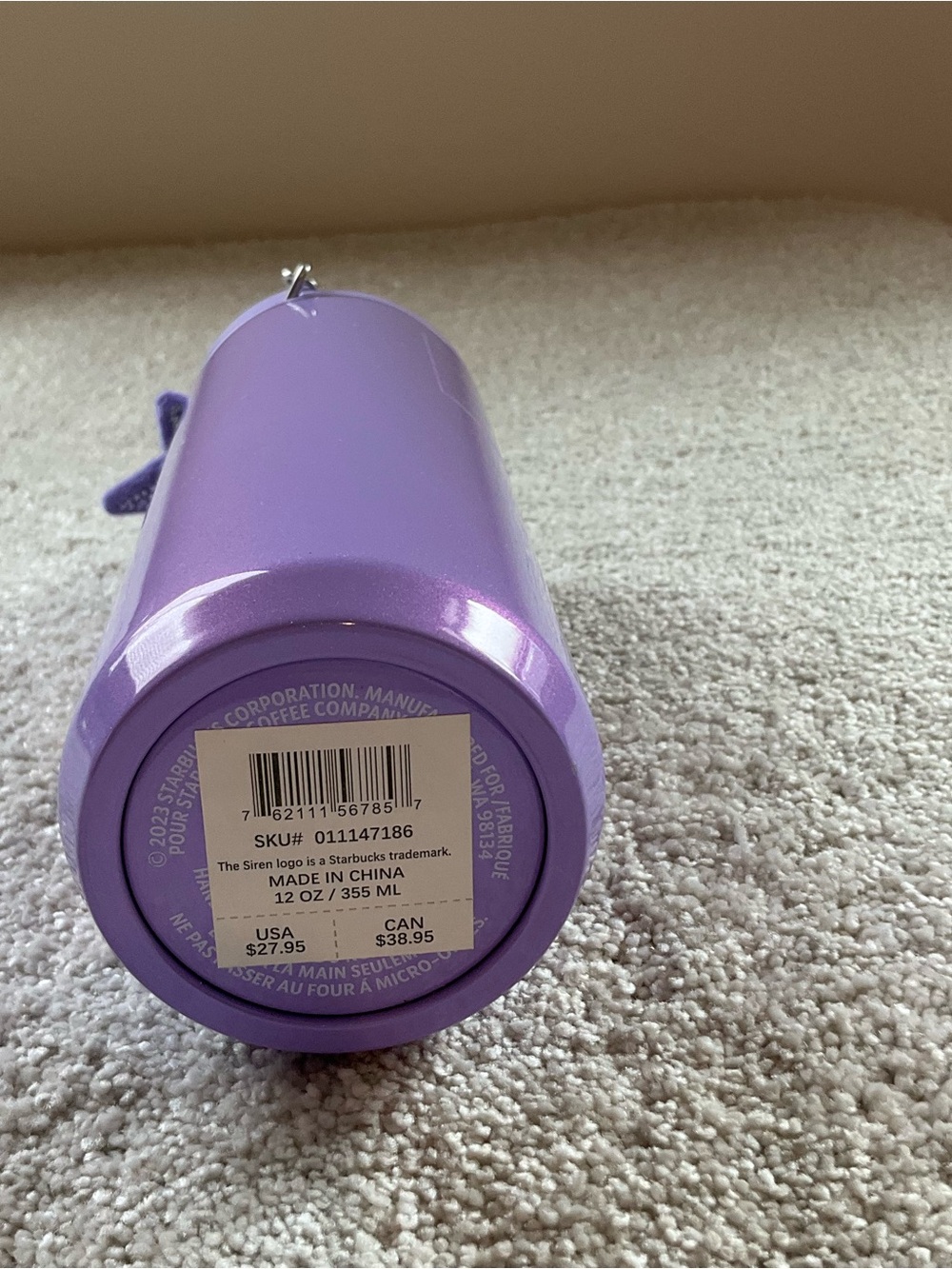 Starbucks Holiday 2023 Lilac Insulated Thermo With Star Keychain - Picture 4 of 6